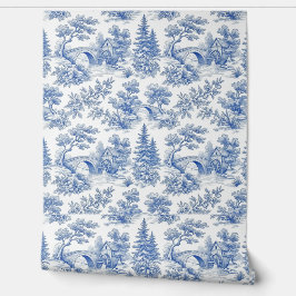 Vintage French Toile de Jouy Country Landscape 壁紙