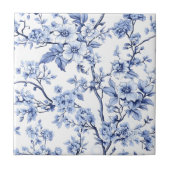 Vintage French Toile Floral Blue タイル (正面)