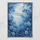 Vintage French Toile Parisian Indigo Baby Shower  招待状 (裏面)