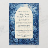 Vintage French Toile Parisian Indigo Baby Shower  招待状 (正面)