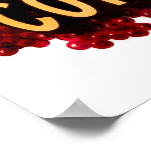 VINTAGE FRENCH WINE 1908 ポスター (角)