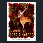 VINTAGE FRENCH WINE 1908 ポスター<br><div class="desc">Color lithograph. Poster showing a woman holding a bottle and grapes against a background of burgandy and lighter colored grapes.  

 Liqueur Cordial-Medoc,  G. A. Jourde - Bordeaux / L. Cappiello. Created by Leonetto Cappiello around 1908 and published by Paris : Imprimerie Publicite Etablts. Vercasson,  6. Rue Martel.</div>