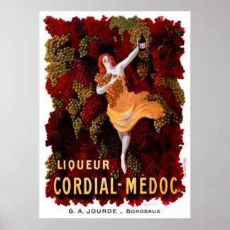 VINTAGE FRENCH WINE 1908 ポスター