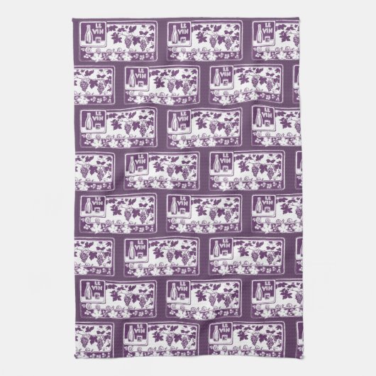 Vintage French Wine Label  | Rustic Vineyard  キッチンタオル (縦)