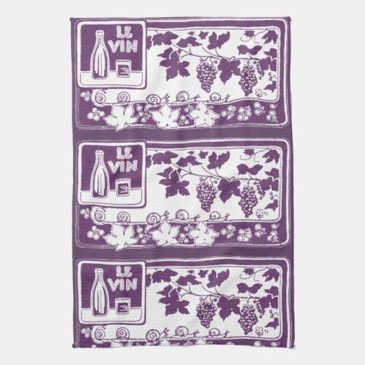 Vintage French Wine Label  | Rustic Vineyard  キッチンタオル (縦)