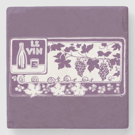 Vintage French Wine Label  | Rustic Vineyard  ストーンコースター (正面)