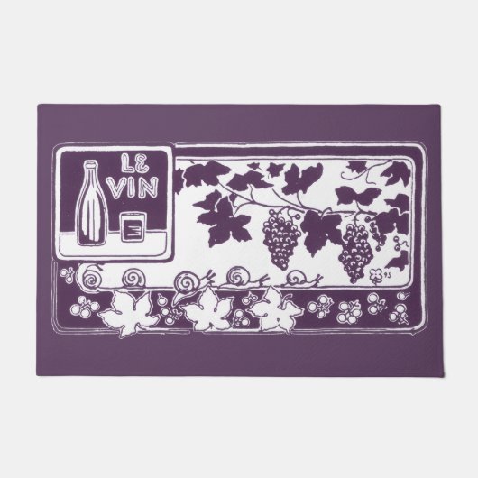 Vintage French Wine Label  | Rustic Vineyard  ドアマット (正面)