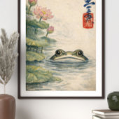 Vintage Frog and Lotus Pond Art – Japanese ポスター