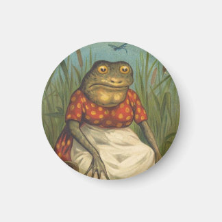 Vintage Frog Lady マグネット