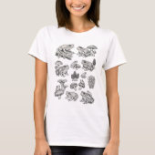 Vintage Frog & Mushroom Engraving Illustration Tシャツ (正面)