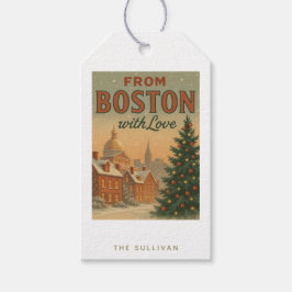 Vintage From Boston With Love Christmas Gift Tags ギフトタグ