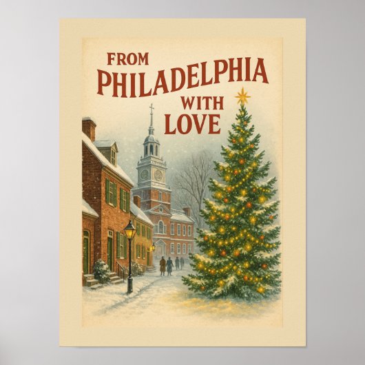Vintage From Philadelphia With Love Christmas ポスター (正面)