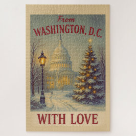 Vintage From Washington, DC With Love Christmas  ジグソーパズル