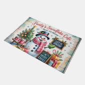 Vintage Frosty's Snowflake Cafe ドアマット (アングル)