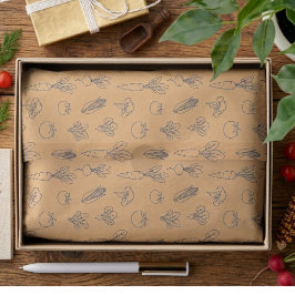 Vintage Fruit and Vegetables Pattern Tissue Paper  薄葉紙