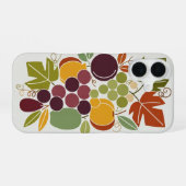 Vintage Fruit with Stylized Grapes iPhone 16ケース (裏面横)