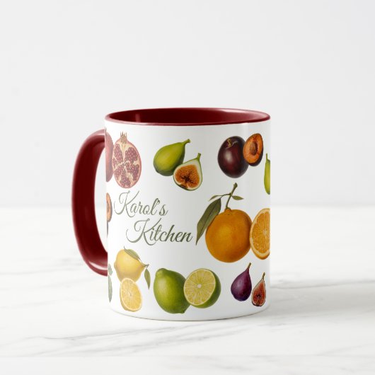 Vintage Fruits Mug (Customize) マグカップ (正面左)