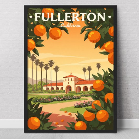 Vintage Fullerton California ポスター