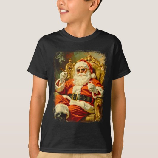 Vintage Funny Cool Big Boss Santa  Tシャツ (正面)