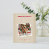 Vintage Funny Dog Photo Christmas Holiday Postcard シーズンポストカード (スタンド正面)