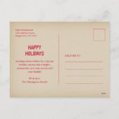 Vintage Funny Dog Photo Christmas Holiday Postcard シーズンポストカード (裏面)