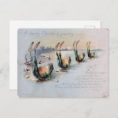 Vintage Funny Frog Skating Fail ポストカード (正面/裏面)