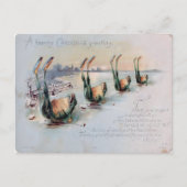 Vintage Funny Frog Skating Fail ポストカード (正面)