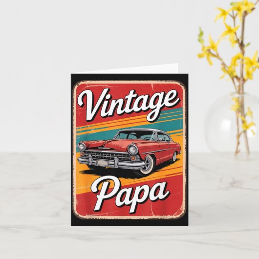 Vintage Funny Papa カード (黄色い花)