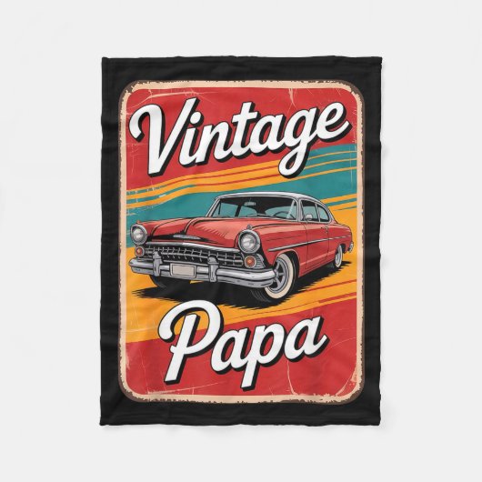 Vintage Funny Papa  フリースブランケット (正面)
