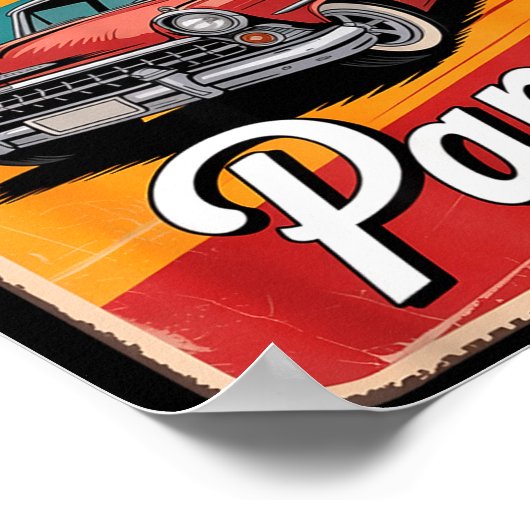 Vintage Funny Papa  ポスター (角)