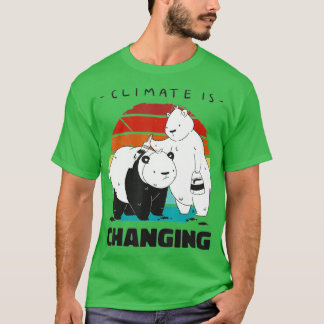 Vintage funny polar bear and painting bear climate tシャツ