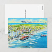Vintage Galveston Aerial View Postcard ポストカード (正面/裏面)