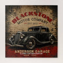 Vintage Garage Repair Service Classic Automobile 