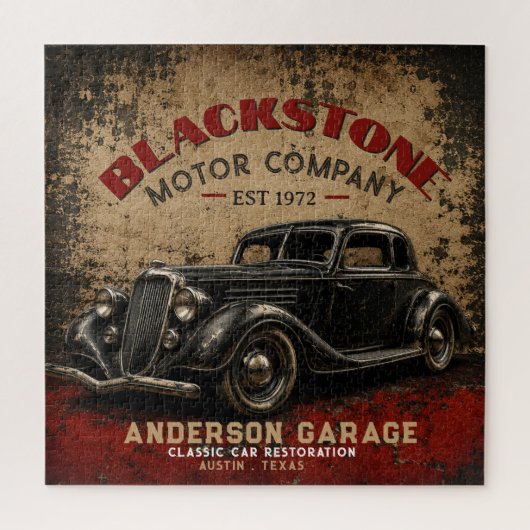 Vintage Garage Repair Service Classic Automobile  ジグソーパズル (縦)