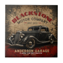 Vintage Garage Repair Service Classic Automobile 