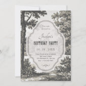 Vintage garden birthday 招待状 (正面)