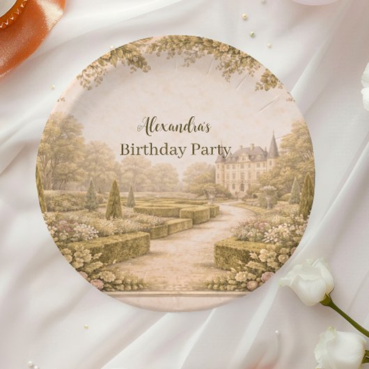 Vintage Garden Countryside Birthday ペーパープレート
