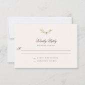 Vintage Garden Ethereal Blush Floral Wedding 出欠カード (正面)