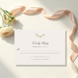 Vintage Garden Ethereal Blush Floral Wedding 出欠カード
