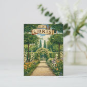 Vintage Garden Ex Libris Bookplate  ポストカード (スタンド正面)