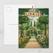 Vintage Garden Ex Libris Bookplate  ポストカード (正面/裏面)