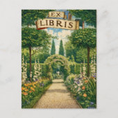 Vintage Garden Ex Libris Bookplate  ポストカード (正面)