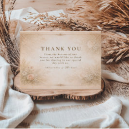 Vintage Garden Floral Antique Wedding サンキューカード