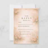 Vintage Garden Floral Antique Wedding 出欠カード (正面)