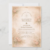 Vintage Garden Floral Antique Wedding 招待状 (正面)