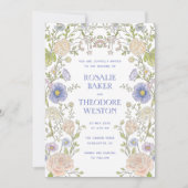 Vintage Garden Floral Frame Wedding 招待状 (正面)