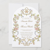 Vintage Garden Floral Wedding 招待状 (正面)