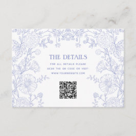 Vintage Garden Floral Wedding Details QR Code エンクロージャーカード