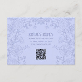 Vintage Garden Floral Wedding RSVP QR Code エンクロージャーカード