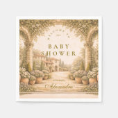 Vintage Garden Florals Baby Shower スタンダードカクテルナプキン (正面)